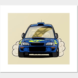 Subie 22B Rally Caricature Posters and Art